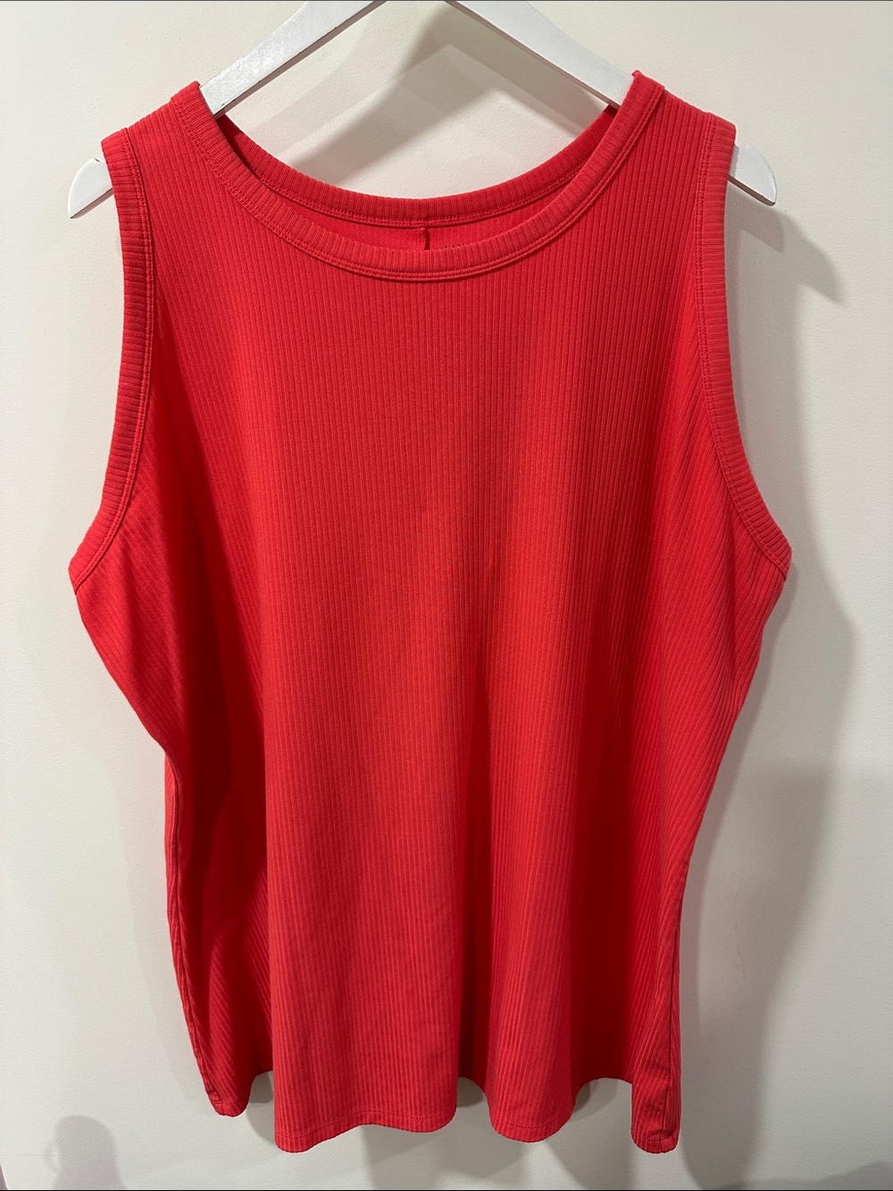 Lane Bryant Ribbed Sleeveless Tank Top - Red